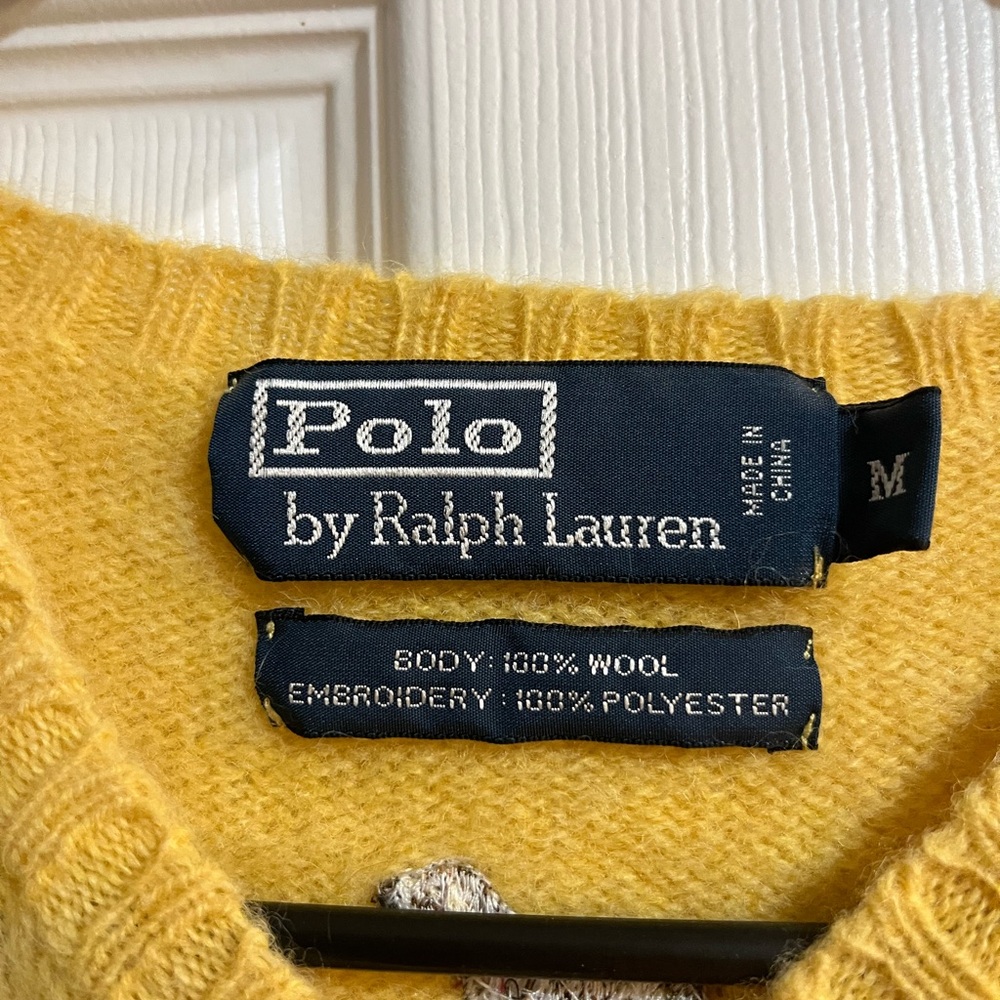Ralph Lauren Wool Yellow Dog Pattern Sweater - Picture 2 of 3